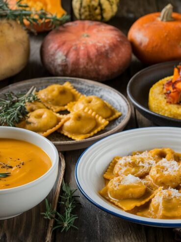 varietà di zucca e piatti tipici