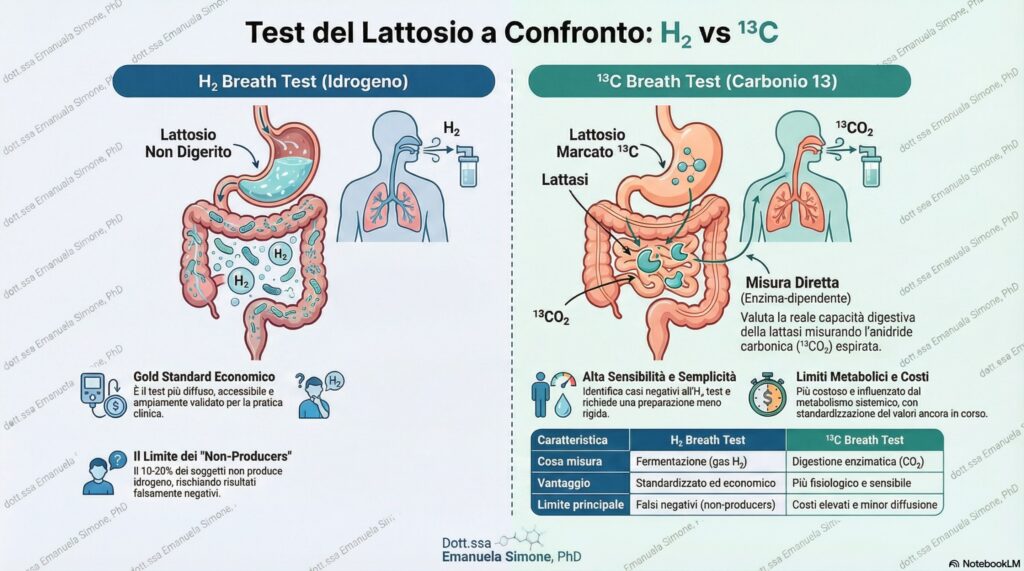 confronto test intolleranza lattosio